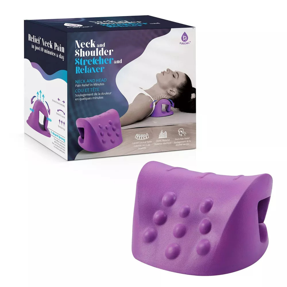 PURSONIC Neck & Shoulder Stretcher Relaxer Pain Relief Cervical Traction PILLOW
