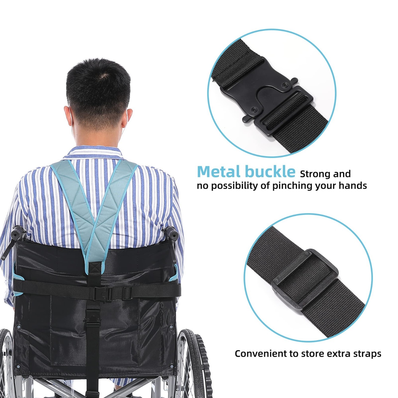 Adjustable Wheelchair Safety Belt – Non-Slip, Drop-Resistant Seat Belt for Elder
