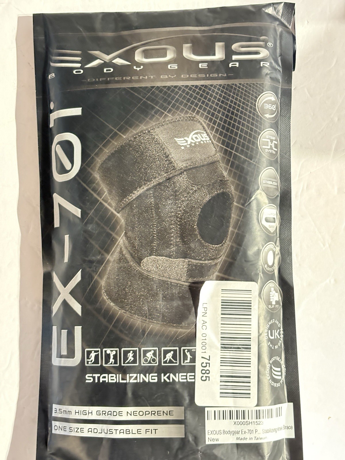 Exous Bodygear Knee Brace Stabilizing Support EX-701 Neoprene Adjustable