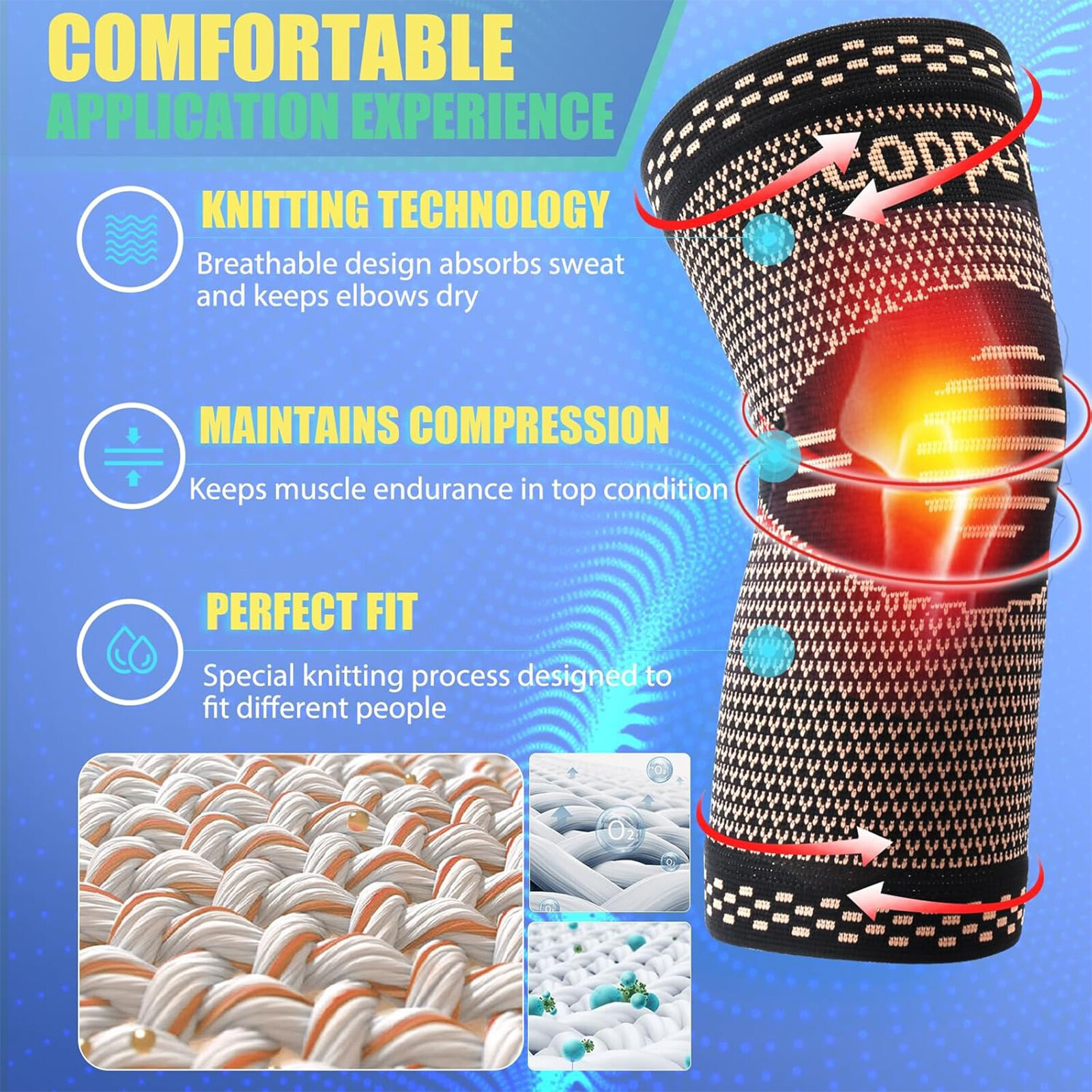 Copper Elbow Brace For Tendonitis and Tennis Elbow,Golfers, Arthritis, Bursitis