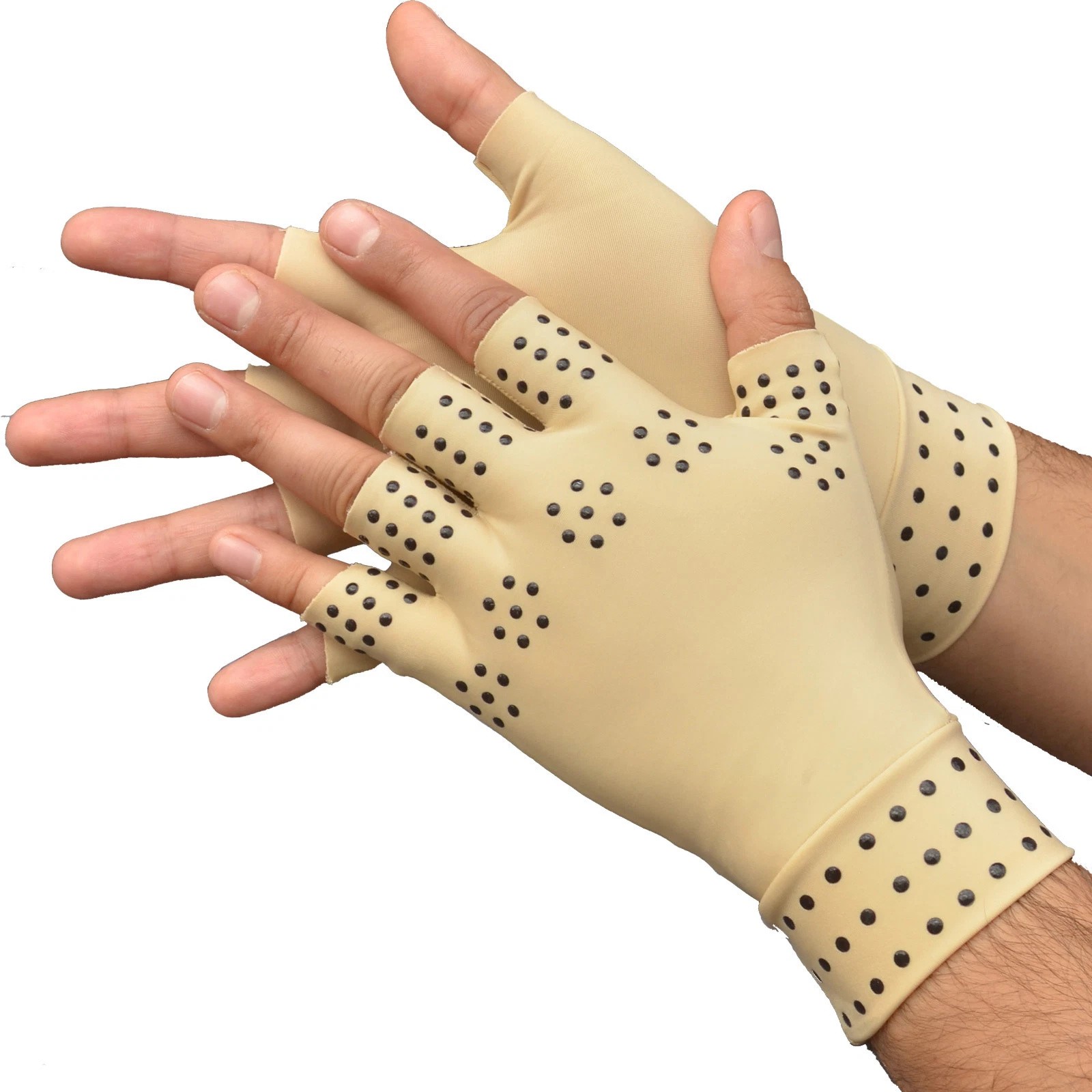 1 Pairs Arthritis Pain Relief Gloves Fingerless Compression Wrist Hand Support