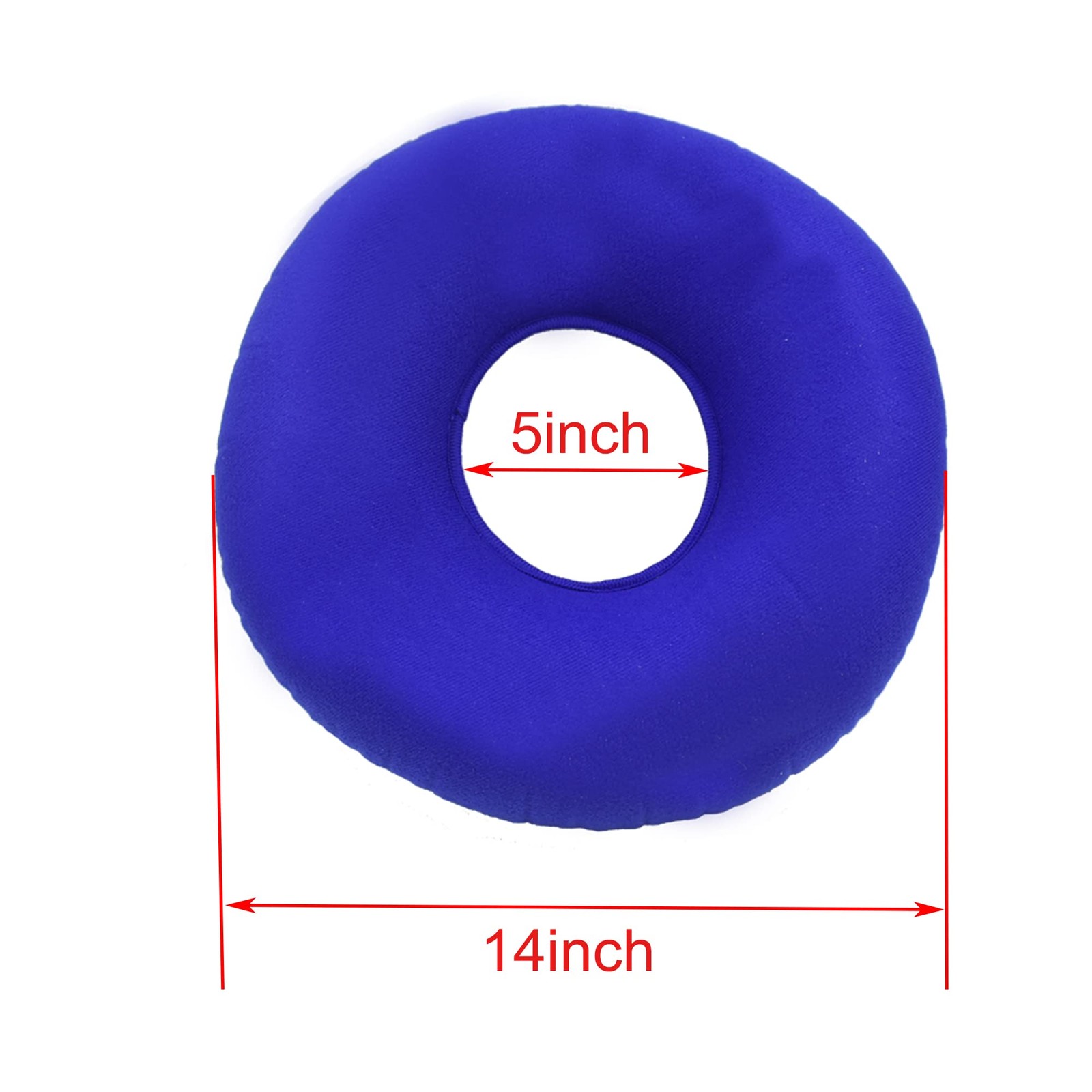 Grey Inflatable Donut Cushion with A Pump,Pillow Flocked Fabric Air Pillow for