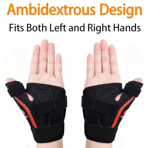 Thumb Brace Right or Left Hand Trigger Thumb Spica Splint One Size Black Red