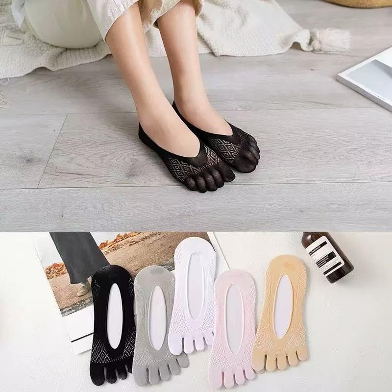Sqruchel Orthopedic Toe Compression Socks 5 Pairs No Show Toe Socks for Wome…