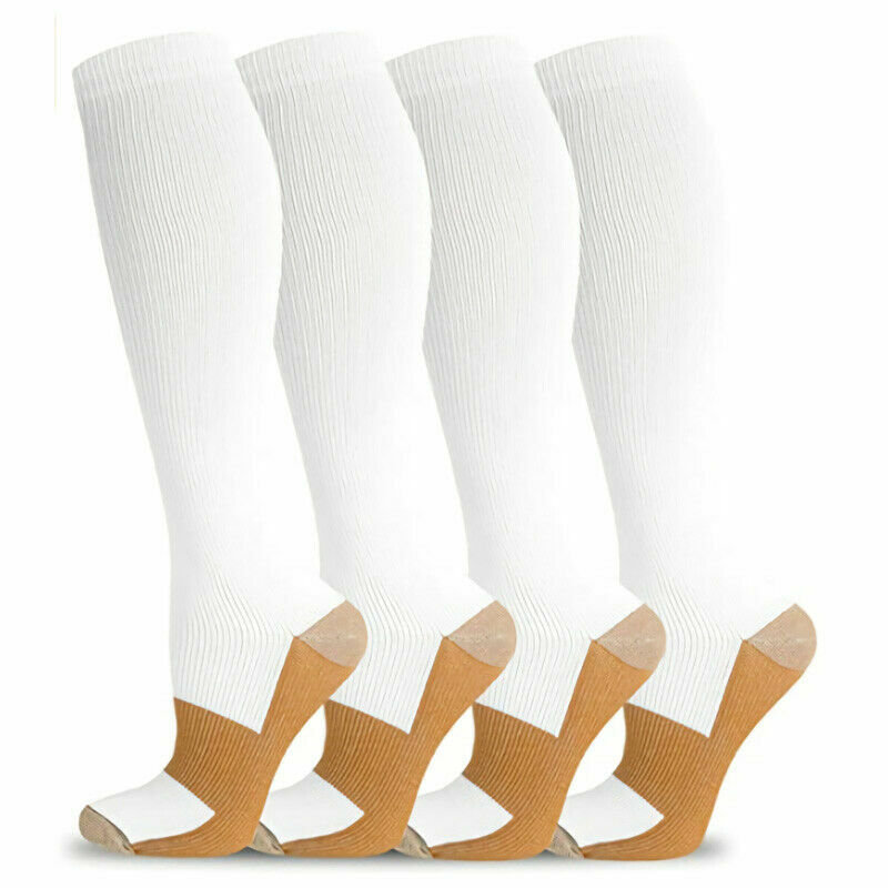 3 Pairs Copper Compression Socks 20-30mmHg Moisture Wicking Support Stocking XXL