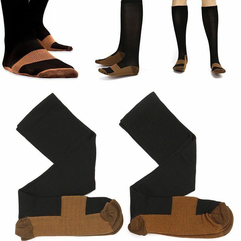 3 Pairs Copper Infused Compression Socks 20-30mmHg Graduated Mens Womens S-XXL