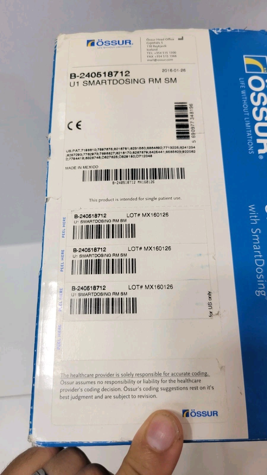 Ossur Unloader One with SmartDosing Knee Brace Medium Left Lateral Short