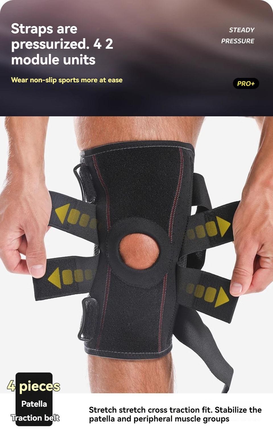 Aolikes 1pcs Knee Brace Knee Support Non Slip Shock Absorption Compression Knee