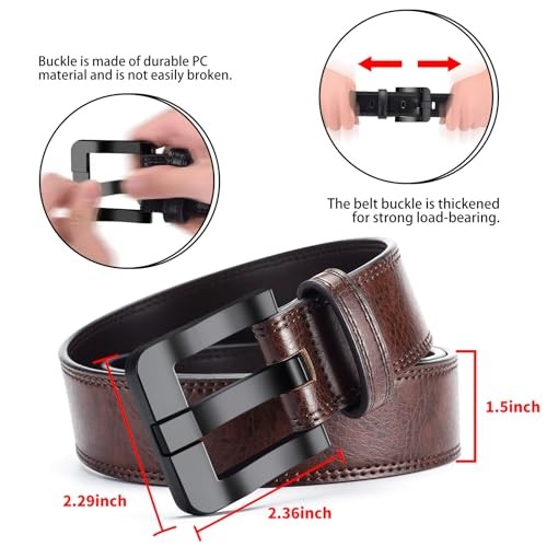 TSA Approved Non-Metal Nickel Fits Waist 37–38 in | Overall Length 47 in Brown