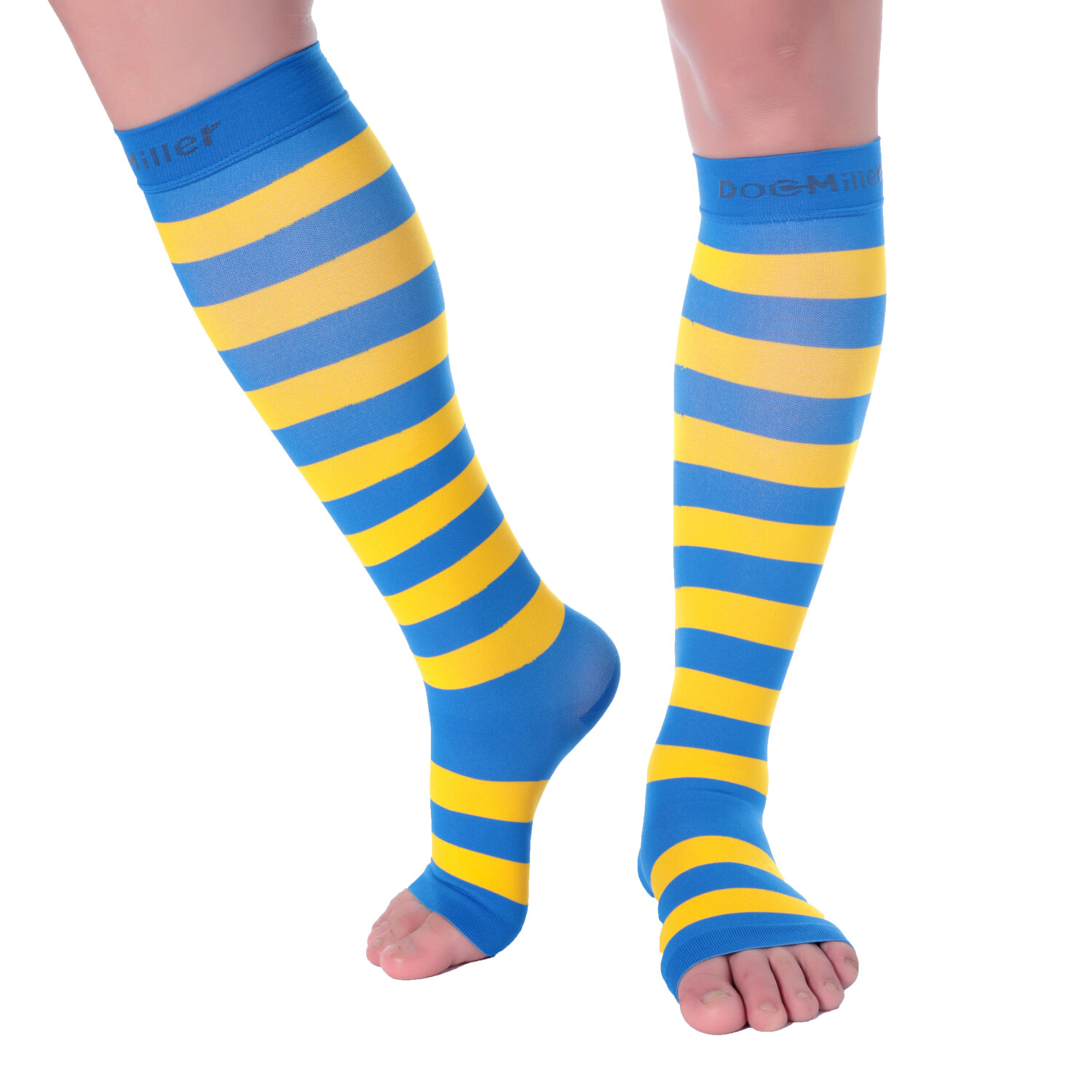 Doc Miller Open Toe Socks Compression Stockings 15-20 mmHg Sleeves Varicose Pain
