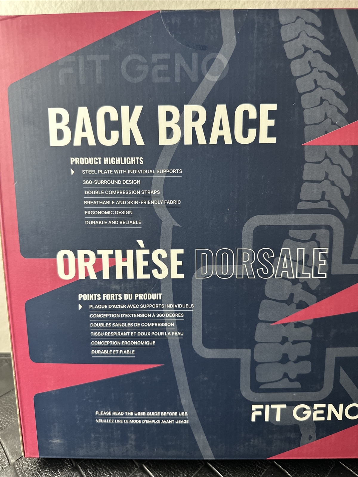 Fit Geno Back Brace for Men and Women Size Large (37.50-53 In.) Free Shipping