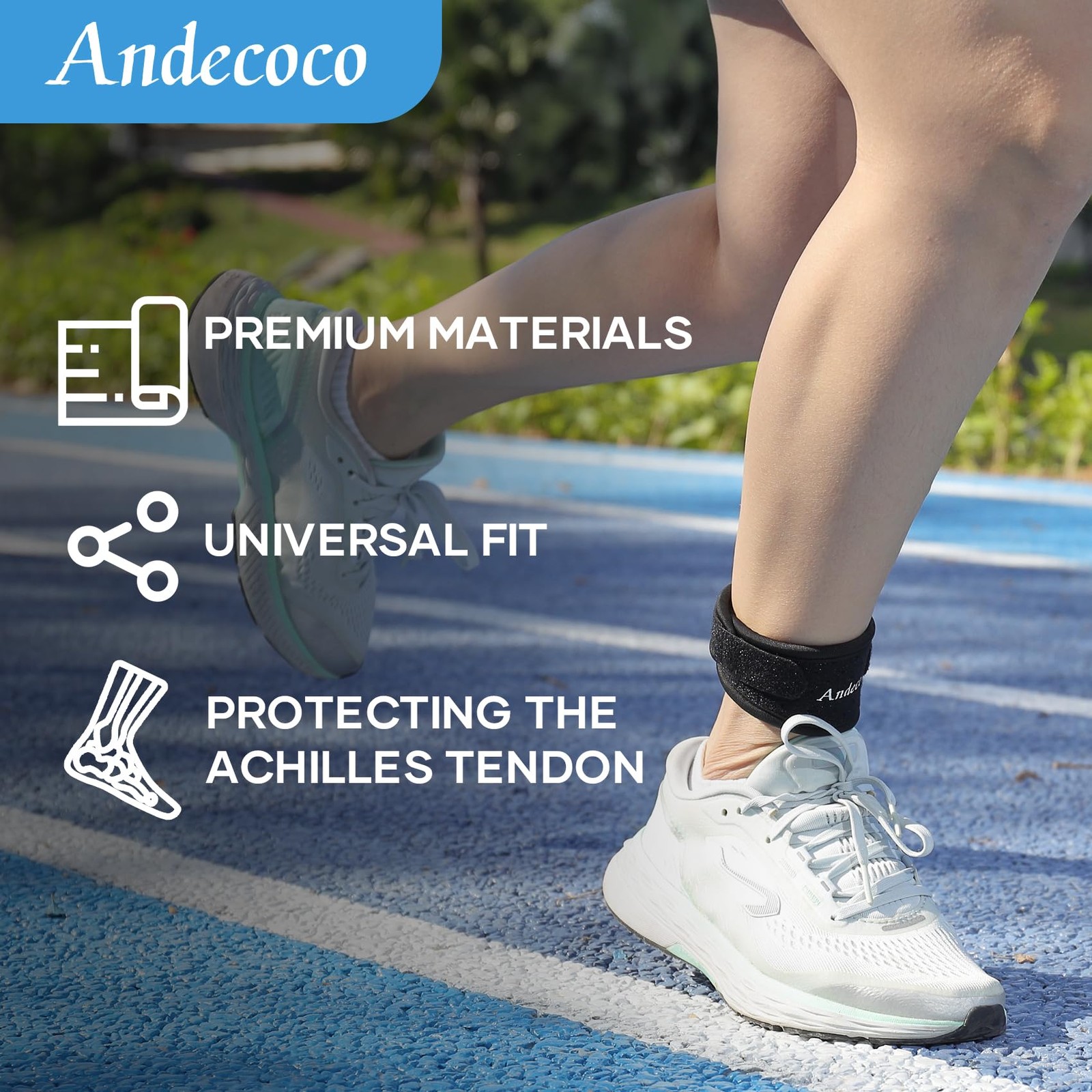 2 PCS Black One Size Achilles Tendonitis Ankle Brace Adjustable Tendon Support