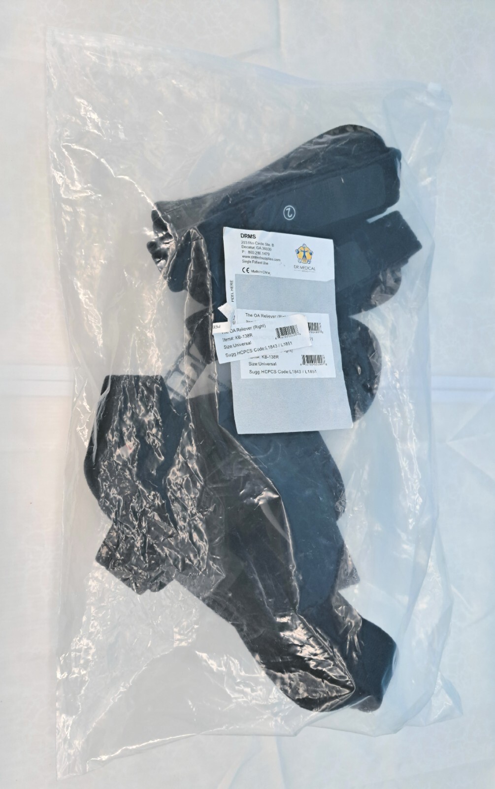 Dr. Medical DRMS The OA Reliever Right Knee Brace KB-138R Universal Open Bag