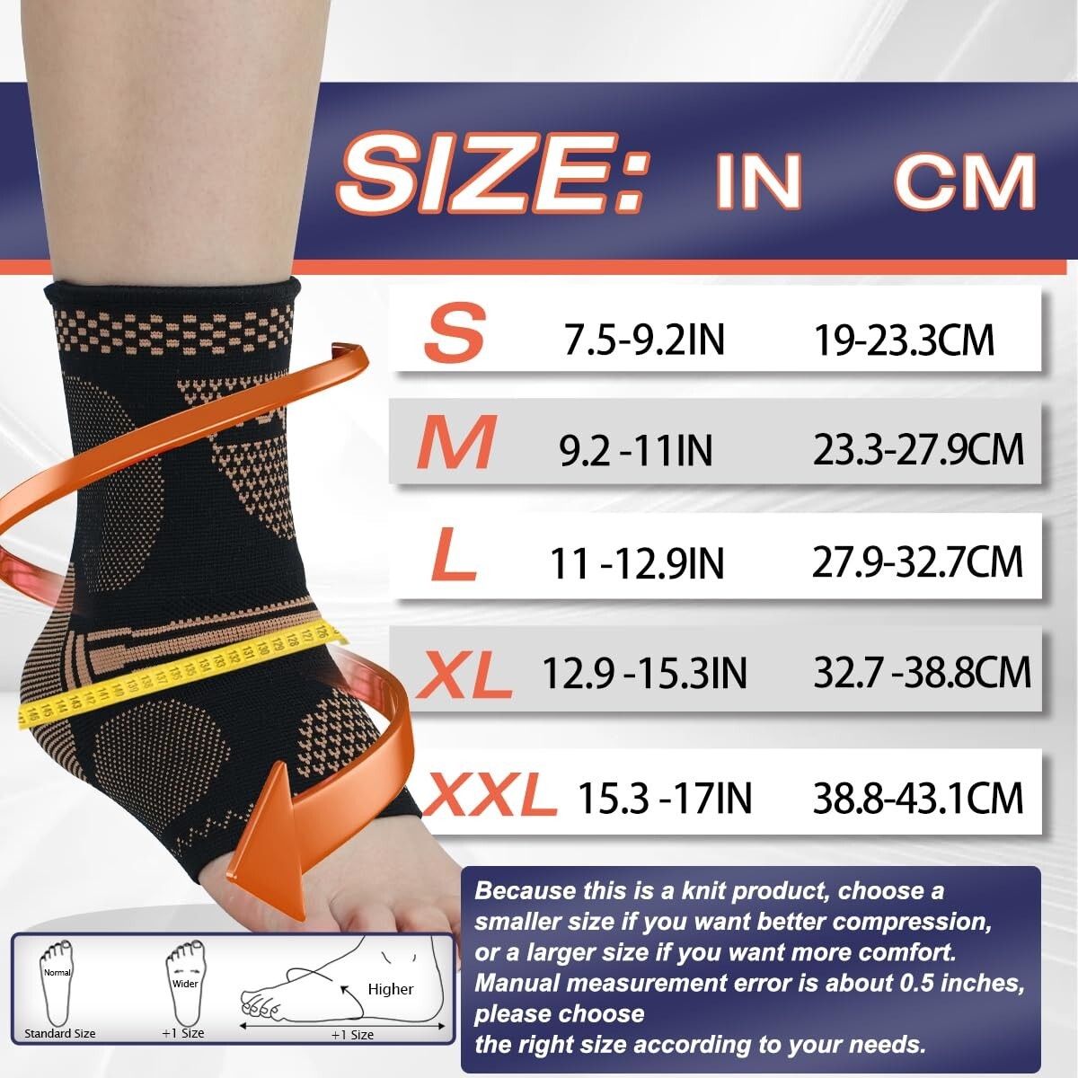 Lightweight Copper Ankle Support Sleeve – Ideal for Foot Pain & Sports Recovery