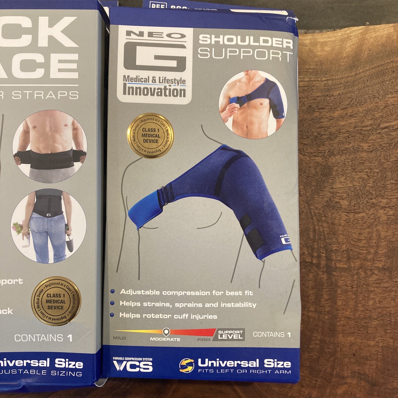 Neo G Shoulder Support Brace Universal + Back Brace w/ Power Straps