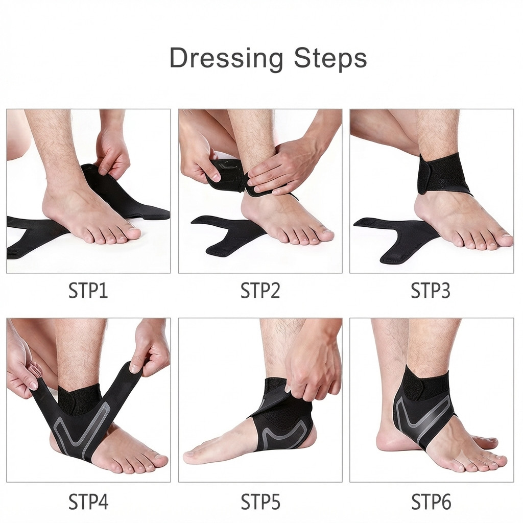 Ankle Brace Support Compression Sleeve Breathable Running Foot Bandage