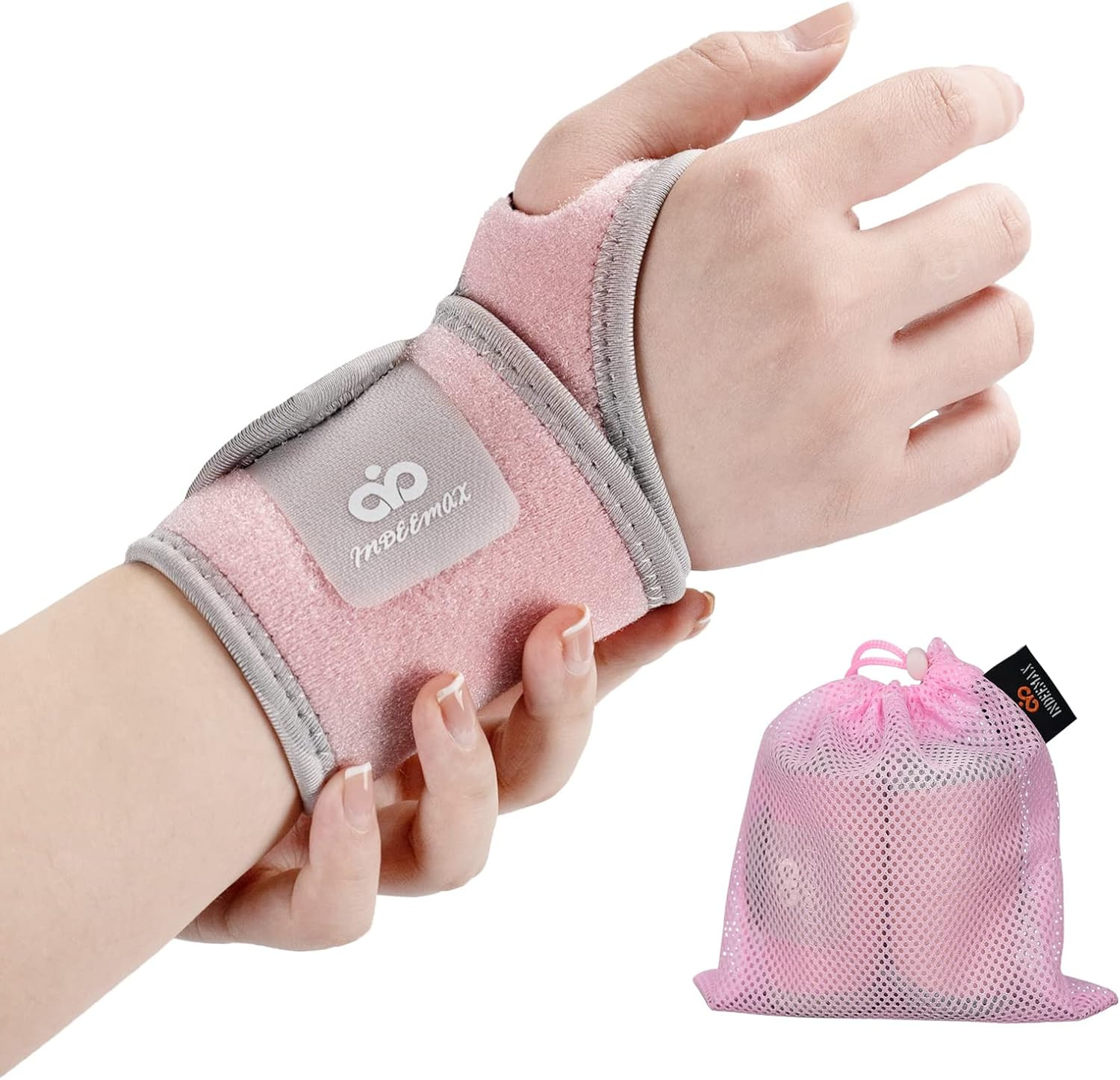INDEEMAX 2 Pack Copper Wrist Brace Support for Carpal Tunnel, Pain Relief, Arthr