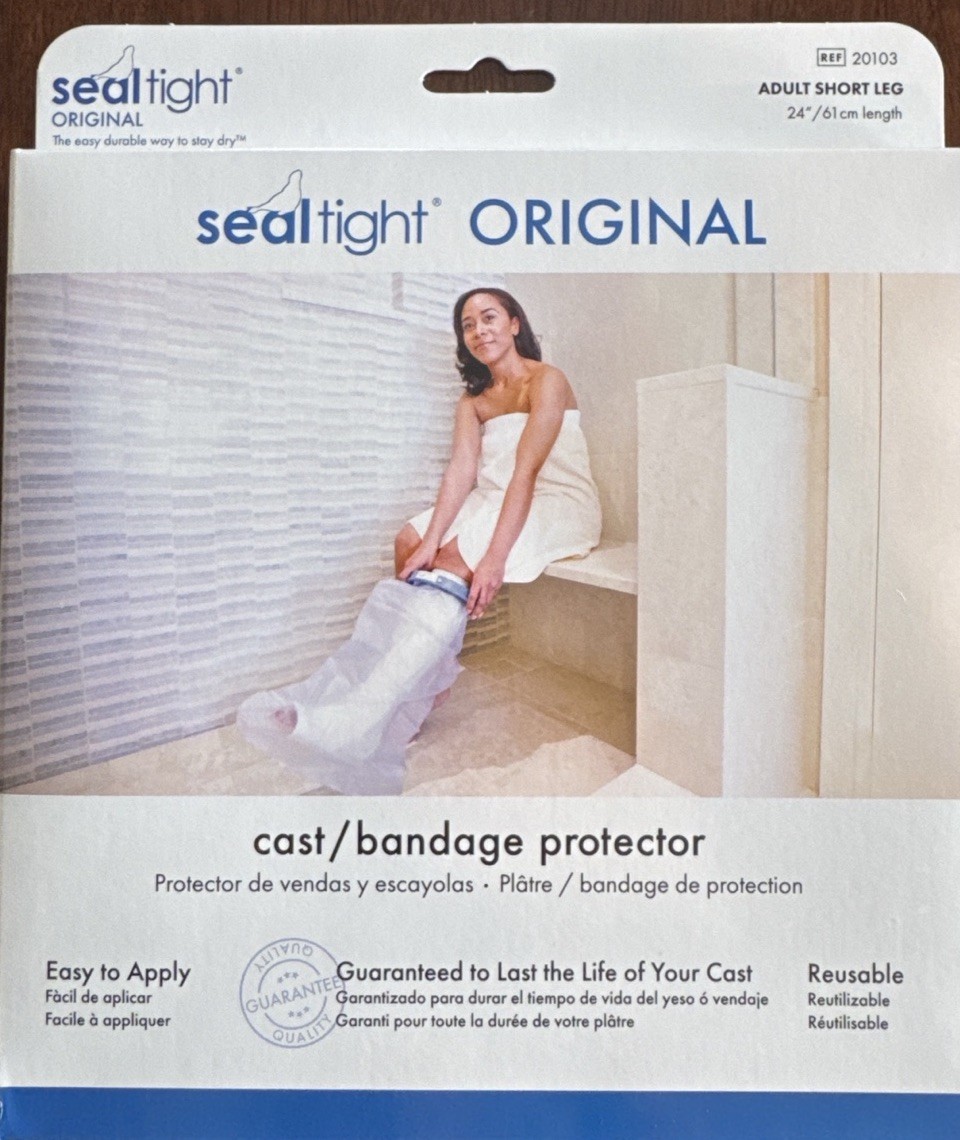 Seal-Tight Original Waterproof Cast Cover Adult Leg Shower Bath Protector NEW