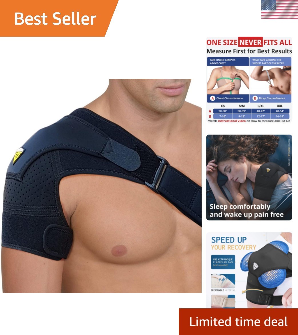 Pain Relief Shoulder Brace for Torn Rotator Cuff – Adjustable, 4 Sizes Available