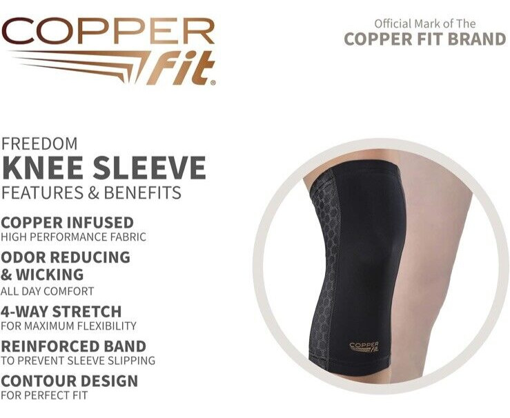 original Copper Fit CF2KNLG6 Knee Compression Sleeve – Black