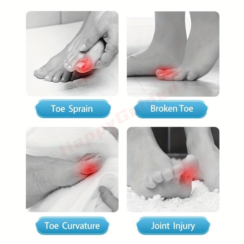 Toe Splint With Aluminum Strip Breathable Lightweight Foot Brace Fractured Toes