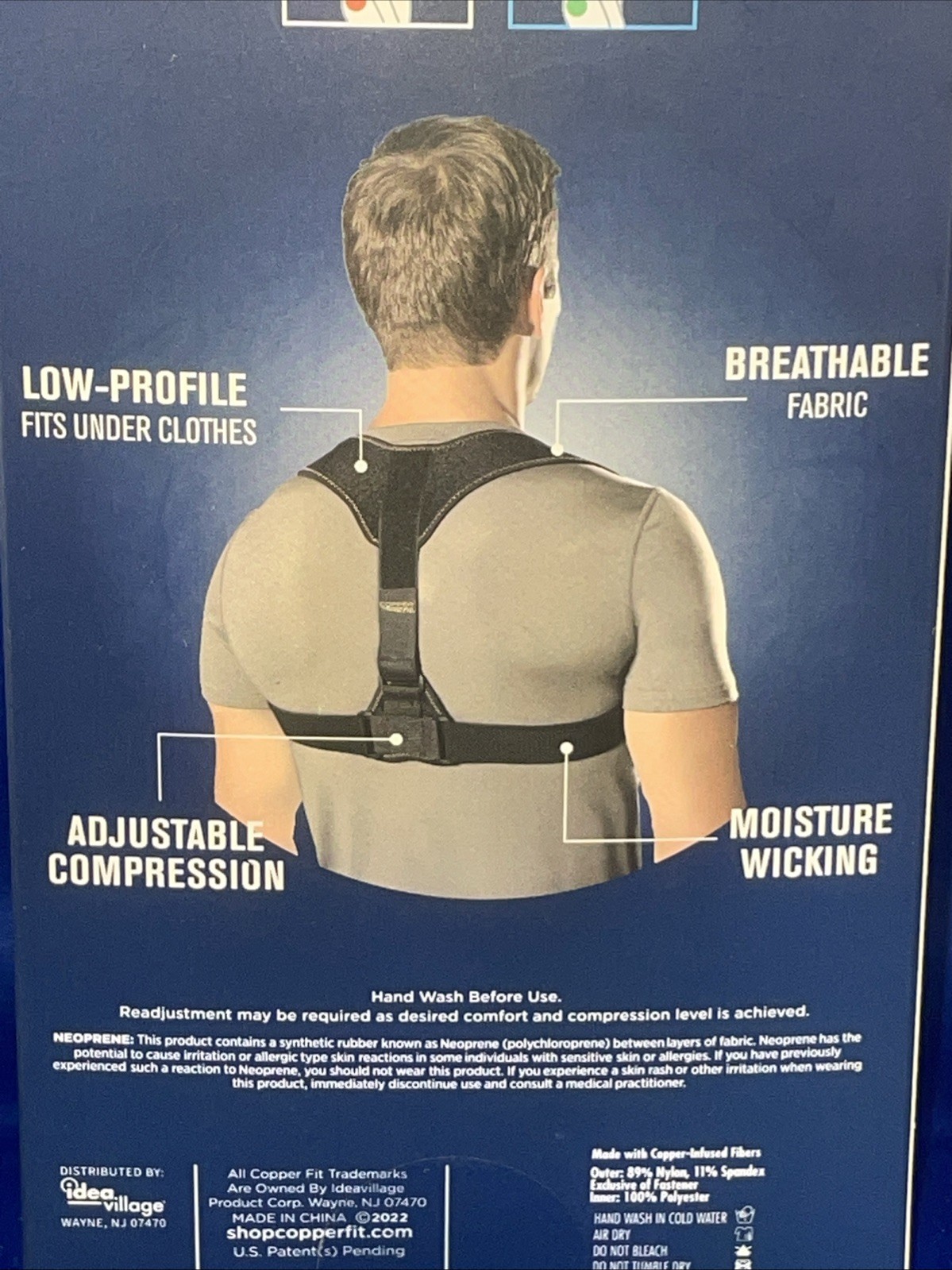 Copper Fit Health + Adjustable Posture Support Unisex Men Women One Size
