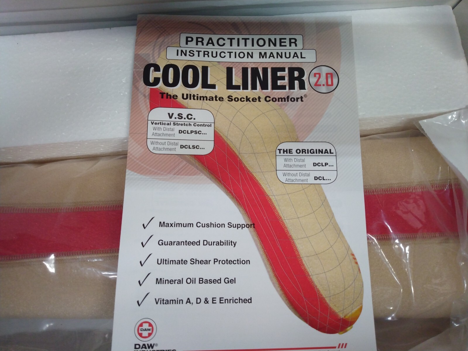 Prosthetic Daw Cool liner 2.0 6 mm thickness Cushion Liner NEW
