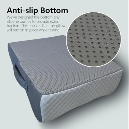 Leg Elevation Pillow – Memory Foam Knee/Ankle Support, Cooling Fabric, Post-Surg