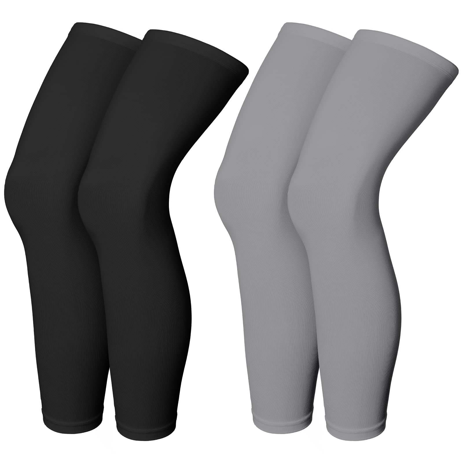 2 Pairs Full Length Compression Leg Sleeves for Men Women Sports Cycling Running