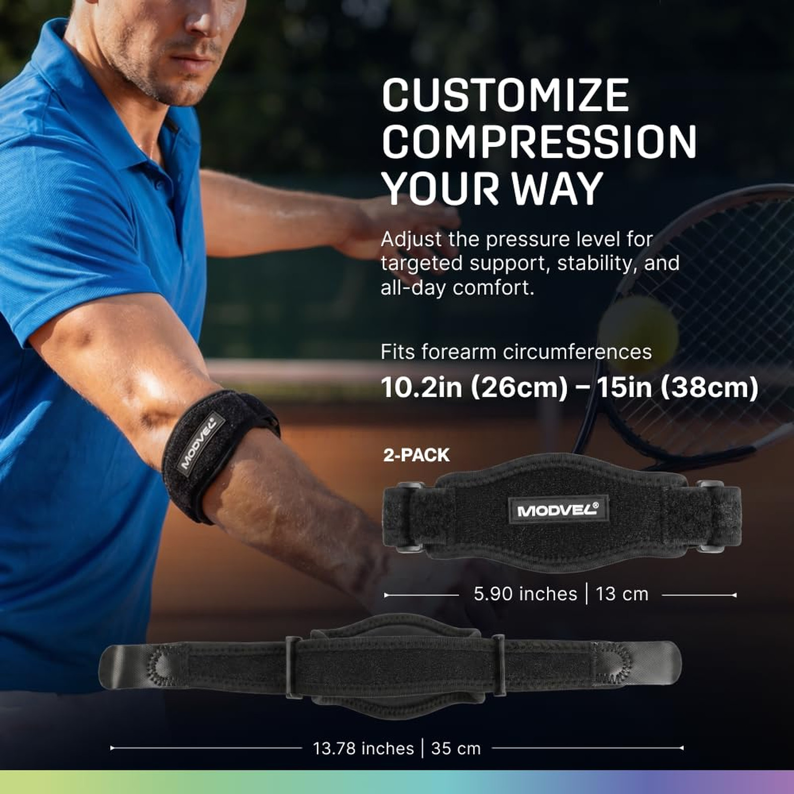 Adjustable Elbow Brace with Hook and Loop Strap Tennis Tennis Elbow Support for