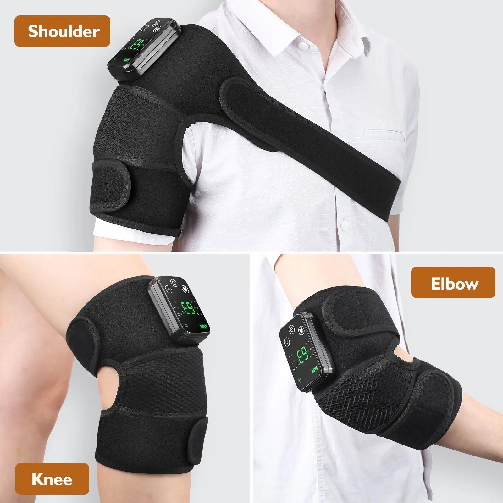 Shoulder Brace Support Adjustable Compression Joint Pain Relief Cuff Heated Warm