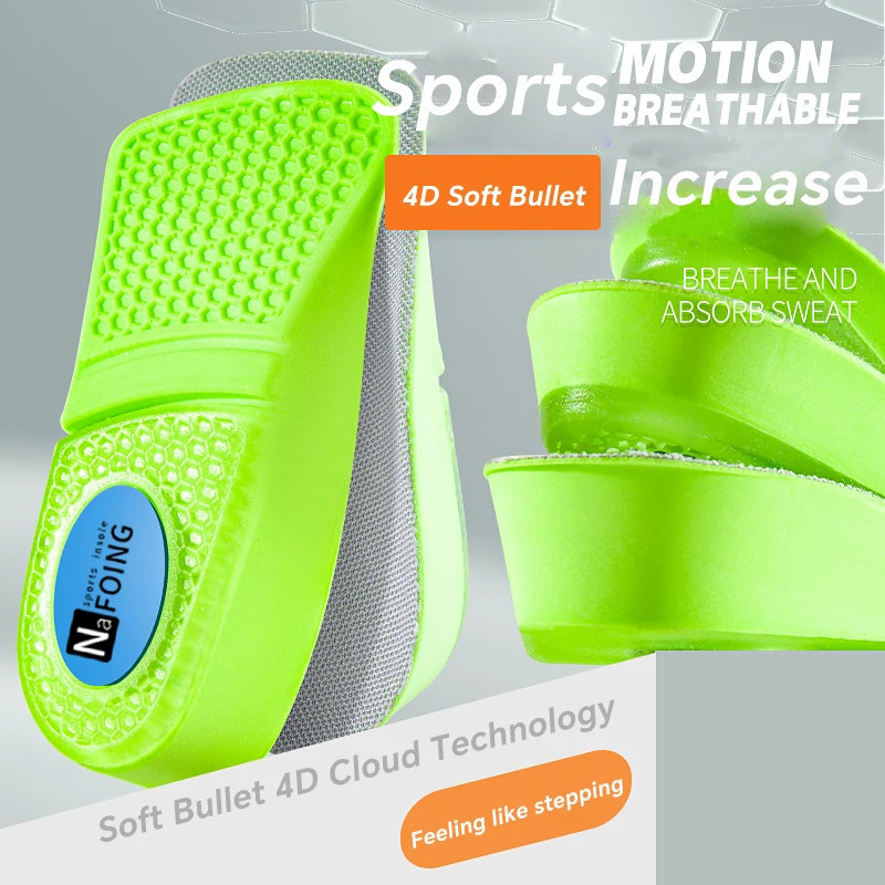 Memory Foam Height Increase Insoles for Men Women Shoes Flat Feet Arch Support O
