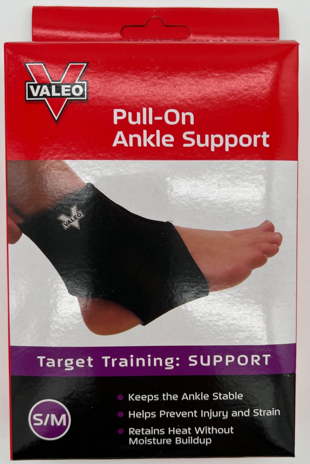 Valeo Pull-On Ankle Support Brace S/M Neoprene Latex-Free Machine Washable NEW