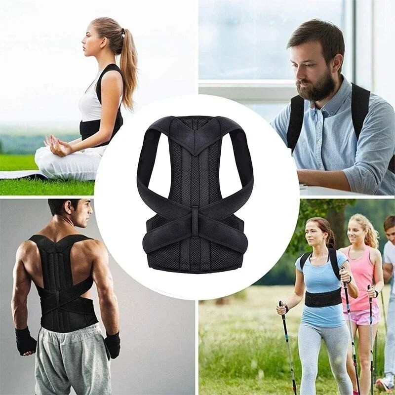 Adjustable Posture Corrector Low Back Support Shoulder Brace Belt for Men Women