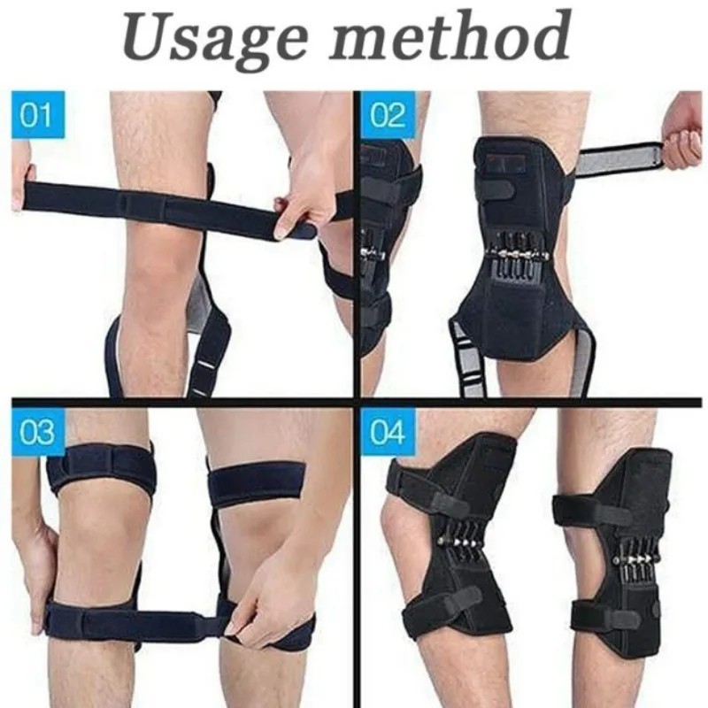 Knee Support Brace Spring Booster Pads Joint Stabilizer Pain Relief Sport