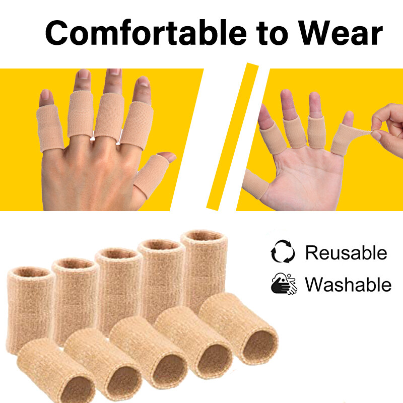 Volleyball Stretchy Finger Sleeve Support Compression Guard Sport Arthritis Pain
