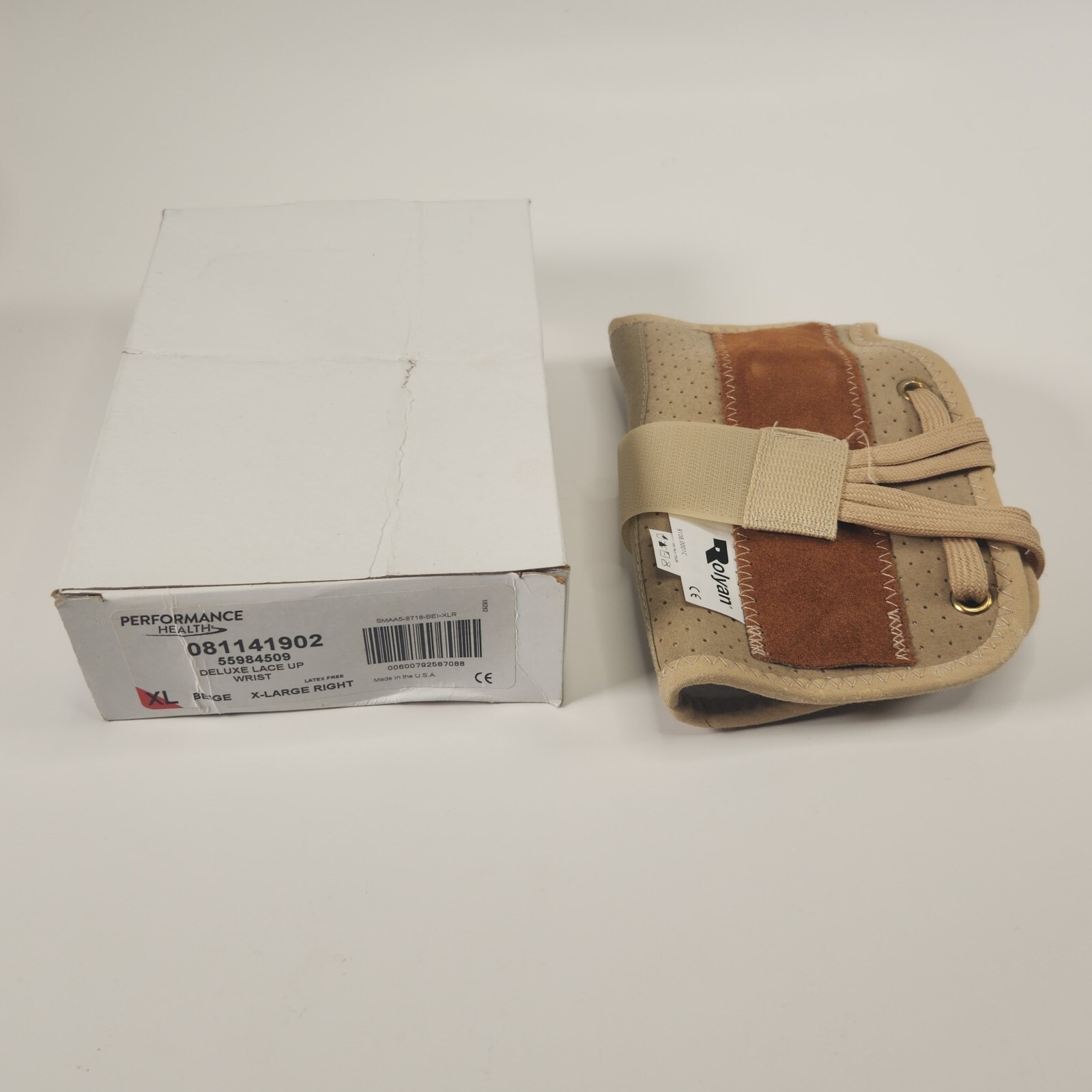 ROLYAN Performance Health Deluxe Lace Up Wrist – Beige XL-Right