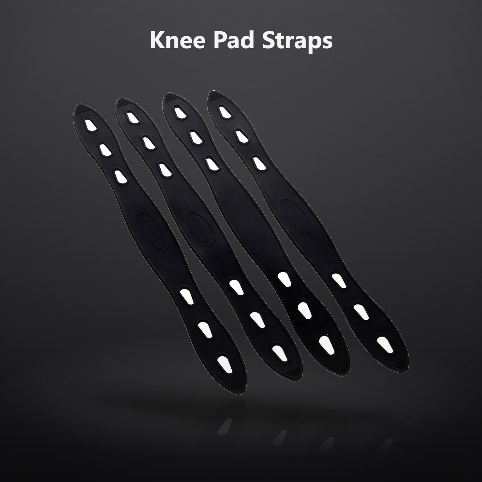 Knee Pad Straps, 4 Sets, Black Rubber | Thermo-plastic rubber, non-slip repla…