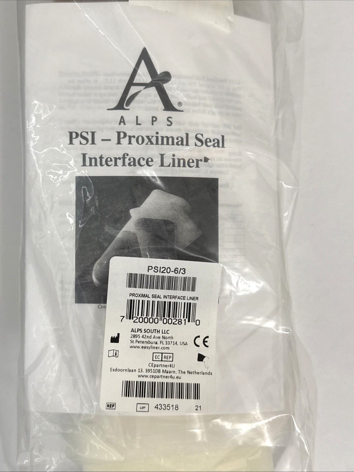 ALPS High Performance EasySleeve PSI-Proximal Seal Interface Liner (PS120-6/3)
