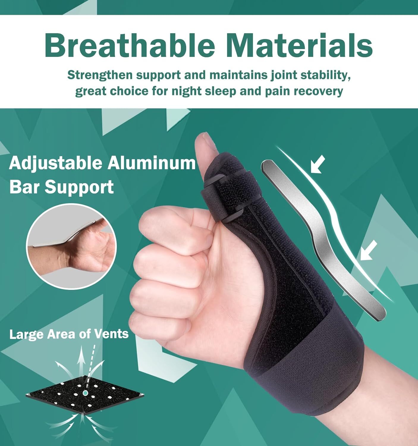 Reversible Thumb & Wrist Stabilizer splint Trigger Finger, Pain Relief Arthritis