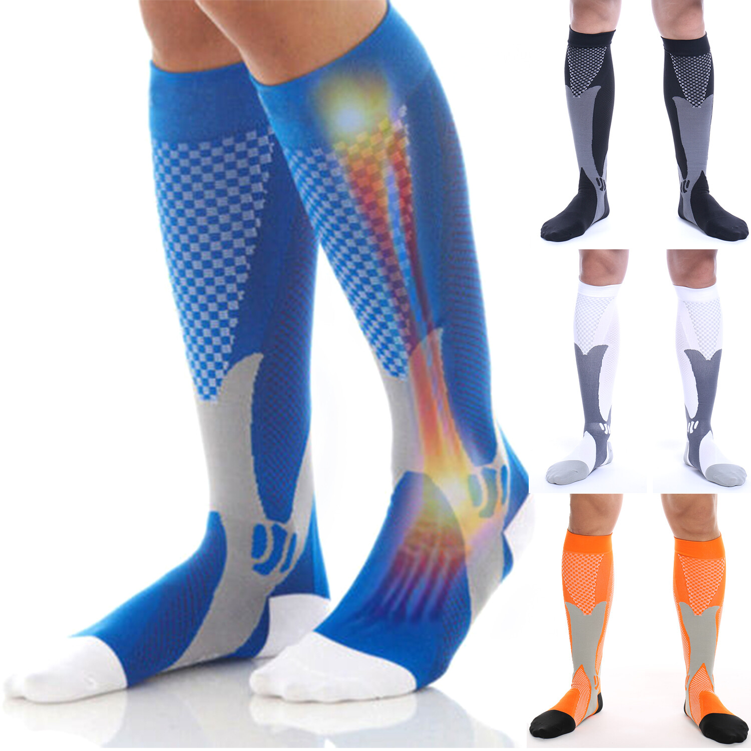 Copper Compression Socks Foot Sleeve Stockings Travel Running Vein Anti Fatigue