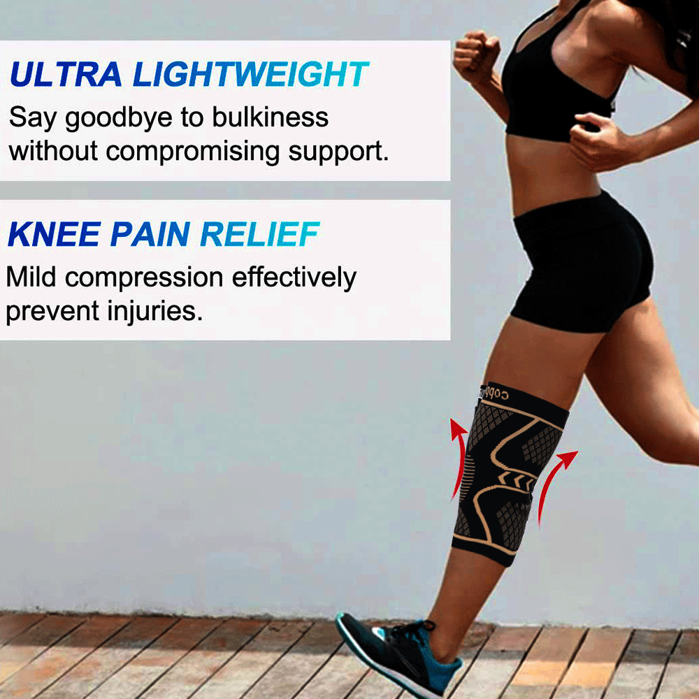 Knee Sleeve Compression Brace Support Copper Sport Joint Pain Arthritis Relief D