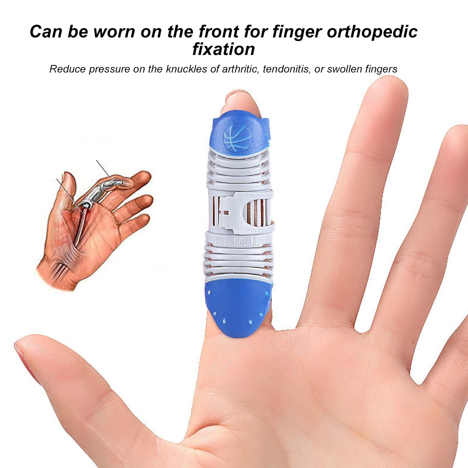 3.1×0.9×2.2in Finger Splint Brace Pain Relief Hollow Out Type Finger Support WT