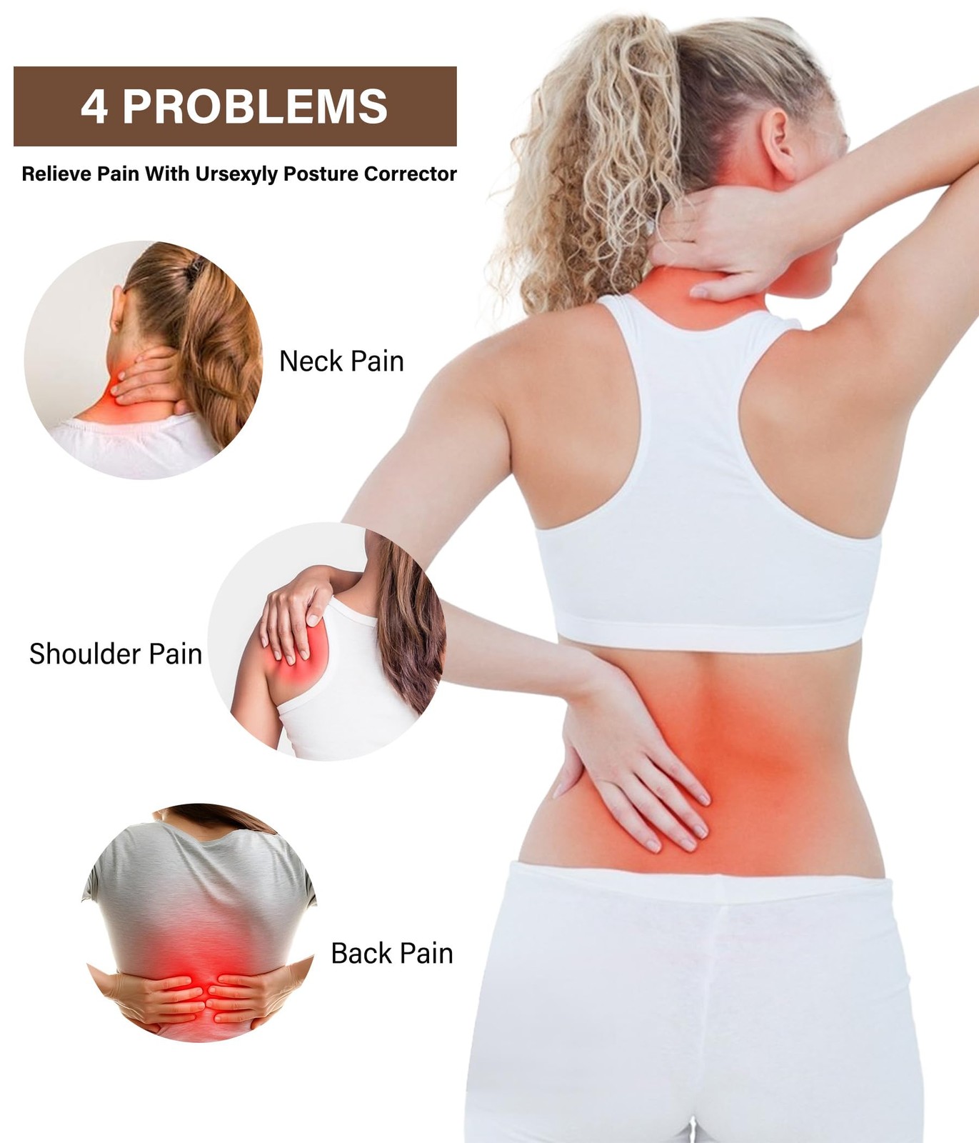 URSEXYLY Back Brace Posture Corrector for Women Breathable Small, Black