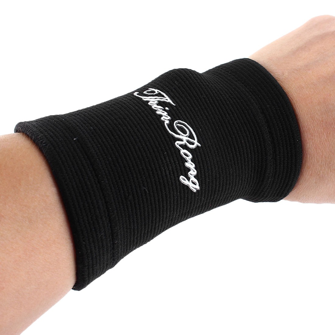 Sports Volleyball Stretchy Wrist Holder Protective Support Black 2 Pcs