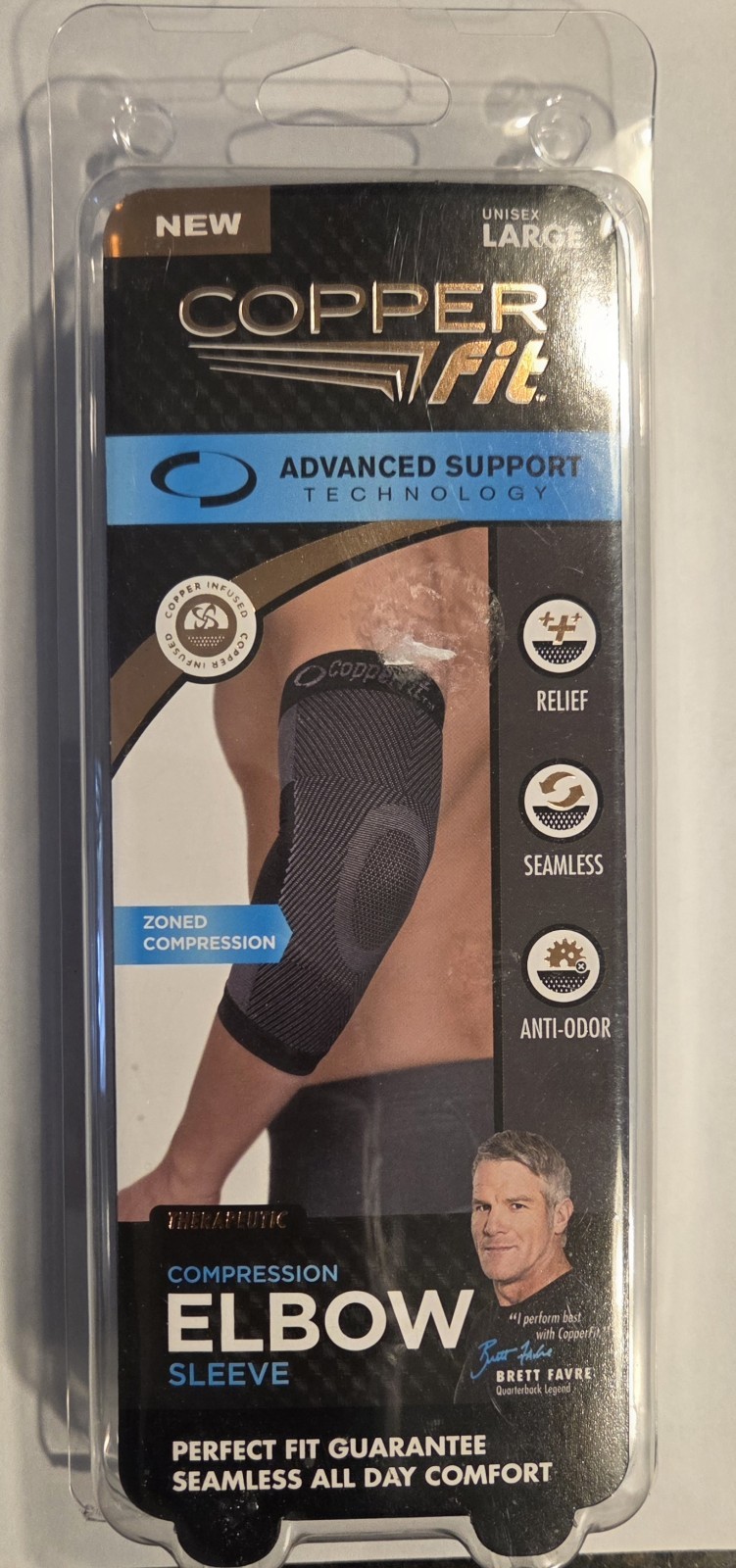 Copper Fit Advanced Support Compression Elbow Sleeve – Large – New In Box