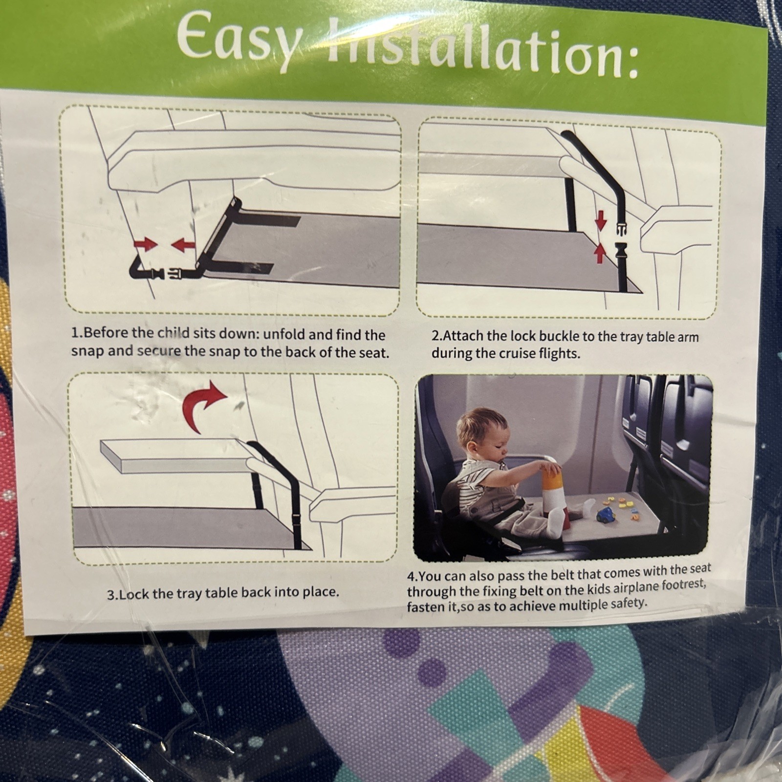 Kids Airplane Seat Extender for Kids Seat Cushion Airplane Foot Rest Hammock