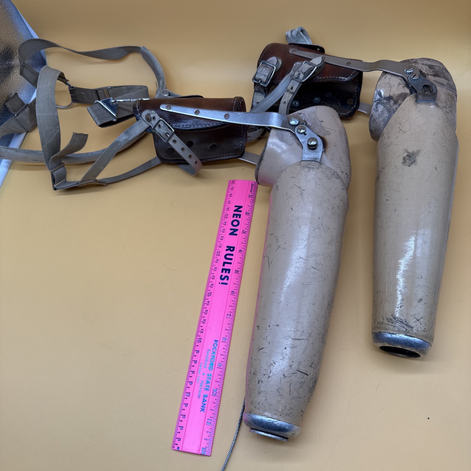 Vintage Pair Of Prosthetic Adult Arms With Parts Display Steampunk Art