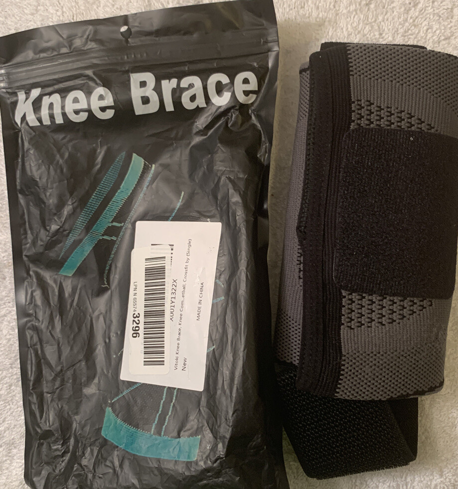 Vitokia Knee Compression Sleeve Knee Brace Supports For Weightlifting, Workout L