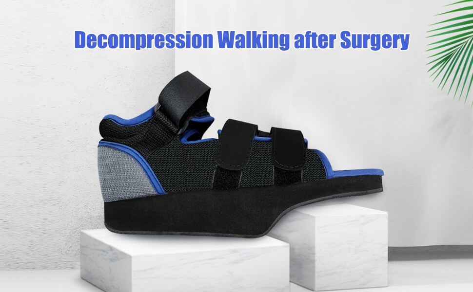 Post Op Shoe Forefoot Off-Loading Boot Fracture Recovery Black Blue S/M/L Sizes